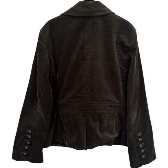 Talbots Dark Green Faux Velour Chunky Button Elevated Blazer Career Holiday 14 - Picture 5 of 10